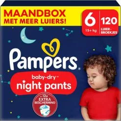Pampers® Pampers - Baby Dry Night Pants - Maat 6 - Maandbox - 120 Stuks - 15+ KG -Pampers Katoenen luiers Verkoopwinkel 3946970 0983049b