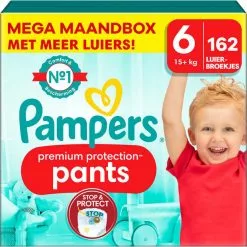 Pampers® Pampers - Premium Protection Pants - Maat 6 - Mega Maandbox - 162 Stuks - 15+ KG