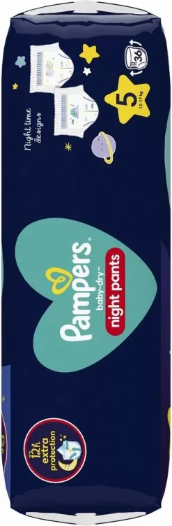 Pampers® Pampers - Night Pants - Maat 5 - Small Pack - 36 Luierbroekjes -Pampers Katoenen luiers Verkoopwinkel 394x1200