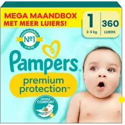 Pampers® Pampers - Premium Protection - Maat 1 - Mega Maandbox - 360 Stuks - 2/5 KG
