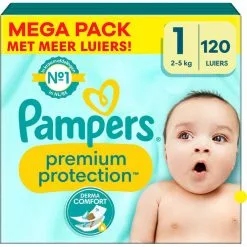 Pampers® Pampers - Premium Protection - Maat 1 - Mega Pack - 120 Stuks - 2/5 KG -Pampers Katoenen luiers Verkoopwinkel 3954116 7d2873fd