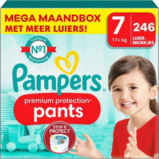 Pampers® Pampers - Premium Protection Pants - Maat 7 - Mega Maandbox - 246 Stuks - 17+ KG 4 Pampers® Pampers - Premium Protection Pants - Maat 7 - Mega Maandbox - 246 Stuks - 17+ KG -Pampers Katoenen luiers Verkoopwinkel 3975324 0d52102c