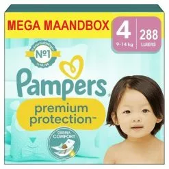 Pampers® Pampers - Premium Protection - Maat 4 - Mega Maandbox - 288 Luiers - 9/14 KG