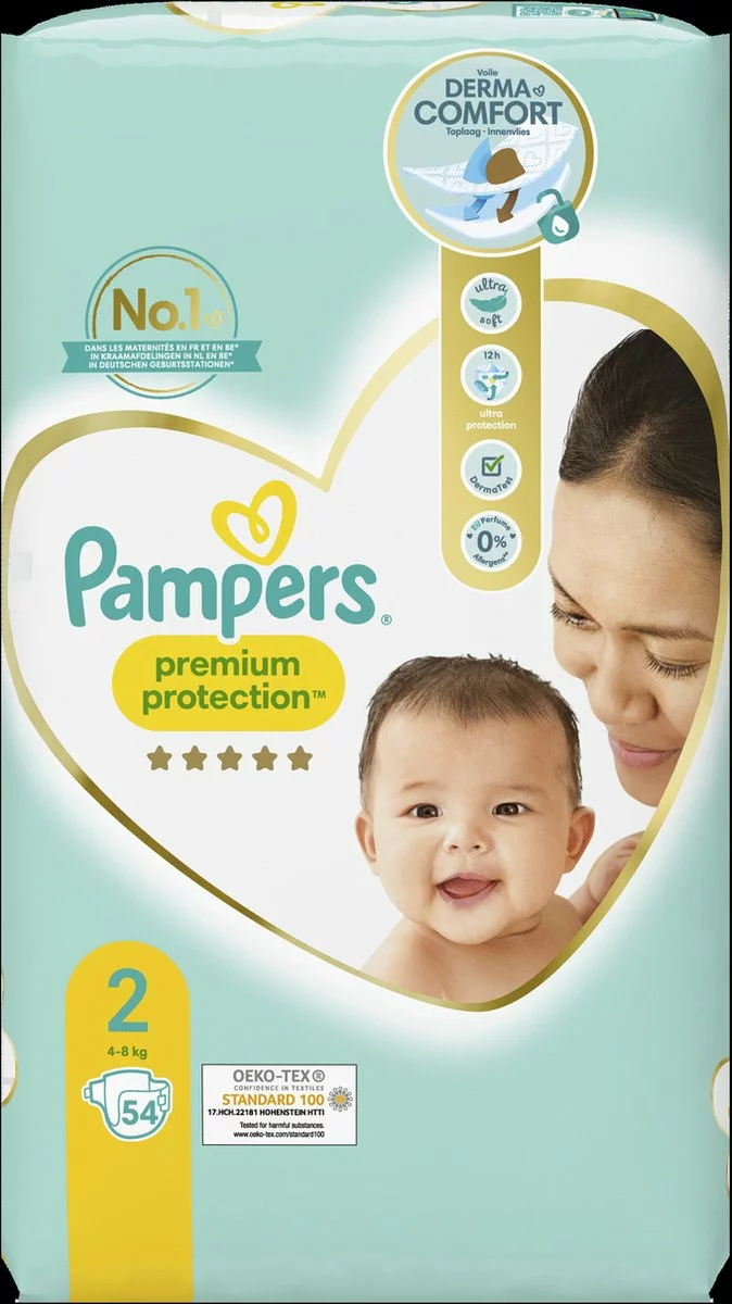 Pampers® Pampers - Premium Protection - Maat 2 - Maandbox - 216 Luiers 4 Pampers® Pampers - Premium Protection - Maat 2 - Maandbox - 216 Luiers - Afbeelding 2