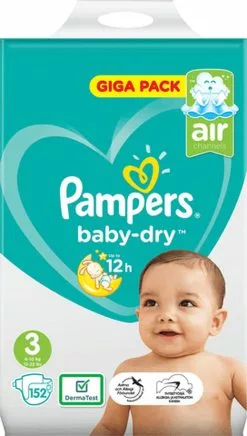 Pampers® Pampers Baby Dry Luiers Maat 3 (6-10 Kg) 152 Stuks -Pampers Katoenen luiers Verkoopwinkel 680x1200