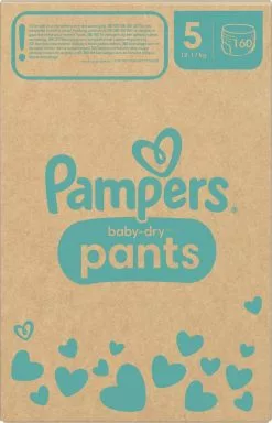 Pampers® Pampers Baby-Dry Pants - Maat 5 (12-17kg) - 160 Luierbroekjes - Maandbox -Pampers Katoenen luiers Verkoopwinkel 772x1200 1