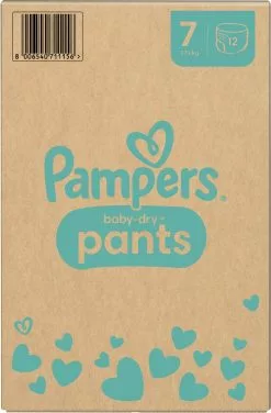 Pampers® Pampers Baby-Dry Pants - Maat 7 (17kg+) - 126 Luierbroekjes - Maandbox -Pampers Katoenen luiers Verkoopwinkel 788x1200