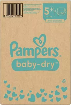 Pampers® Pampers Baby-Dry - Maat 5+ (12kg - 17kg) - 168 Luiers - Maandbox 31 Pampers® Pampers Baby-Dry - Maat 5+ (12kg - 17kg) - 168 Luiers - Maandbox -Pampers Katoenen luiers Verkoopwinkel 822x1200