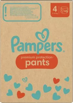 Pampers® Pampers Premium Protection Pants - Maat 4 (9kg - 15kg) - 168 Luiers -Pampers Katoenen luiers Verkoopwinkel 855x1200