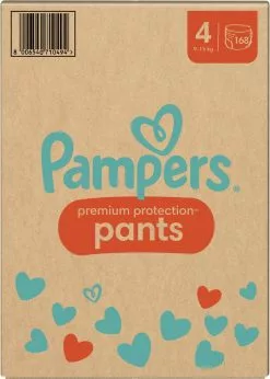Pampers® Pampers Premium Protection Pants - Maat 4 (9kg - 15kg) - 168 Luiers -Pampers Katoenen luiers Verkoopwinkel 856x1200