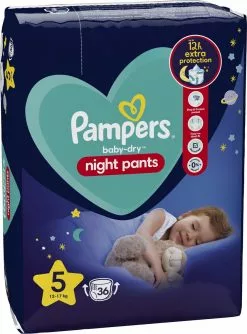 Pampers® Pampers - Night Pants - Maat 5 - Small Pack - 36 Luierbroekjes -Pampers Katoenen luiers Verkoopwinkel 888x1200
