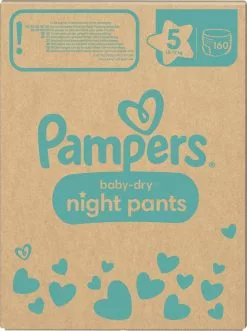 Pampers® Pampers Baby-Dry Night Pants - Maat 5 (12kg - 17kg) - 160 Luierbroekjes Maandbox -Pampers Katoenen luiers Verkoopwinkel 895x1200 1