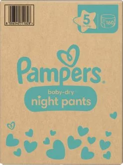 Pampers® Pampers Baby-Dry Night Pants - Maat 5 (12kg - 17kg) - 160 Luierbroekjes Maandbox -Pampers Katoenen luiers Verkoopwinkel 895x1200