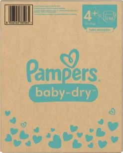 Pampers® Pampers Baby-Dry - Maat 4+ (10kg - 15kg) - 198 Luiers - Maandbox -Pampers Katoenen luiers Verkoopwinkel 969x1200