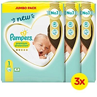 Pampers® 3x Pampers Premium Protection Luiers Maat 1 (2 5kg) 72 Stuks