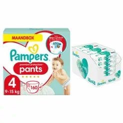 Pampers® Pampers Premium Protection Pants Maandbox Maat 4 160 Luierbroekjes En Aqua Pure 864 Billendoekjes Pakket