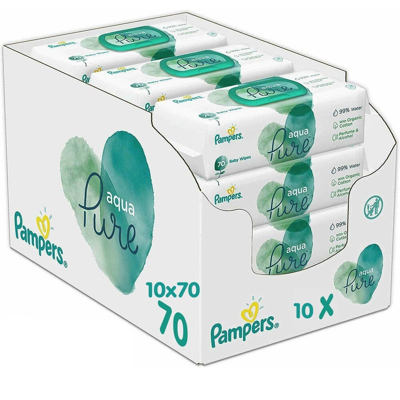 Pampers® 10x Pampers Billendoekjes AquaPure Navulpak 1 X 70 = Doekjes 3 Pampers® 10x Pampers Billendoekjes AquaPure Navulpak 1 X 70 = Doekjes