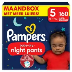Pampers® Pampers Baby Dry Night Pants Luierbroekjes Maat 5 (12kg 17kg) 160 Stuks