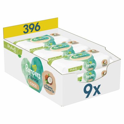 Pampers® Pampers Billendoekjes Pure Coconut Navulpak 9x44 = 396 Doekjes 3 Pampers® Pampers Billendoekjes Pure Coconut Navulpak 9x44 = 396 Doekjes