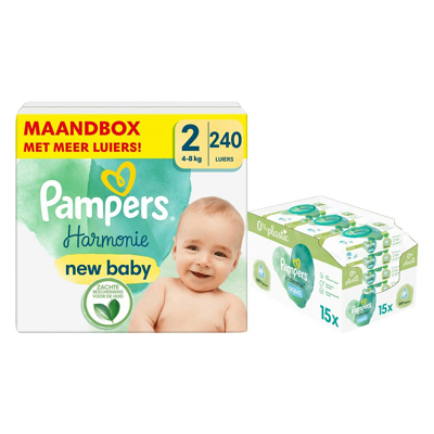 Pampers® Pampers Harmonie Luiers Maat 2 En Aqua Billendoekjes 720 Stuks Pakket 3 Pampers® Pampers Harmonie Luiers Maat 2 En Aqua Billendoekjes 720 Stuks Pakket
