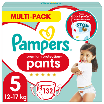 Pampers® Pampers Premium Protection Pants Maandbox Maat 5 (12kg 17 Kg) 132 Luierbroekjes 3 Pampers® Pampers Premium Protection Pants Maandbox Maat 5 (12kg 17 Kg) 132 Luierbroekjes
